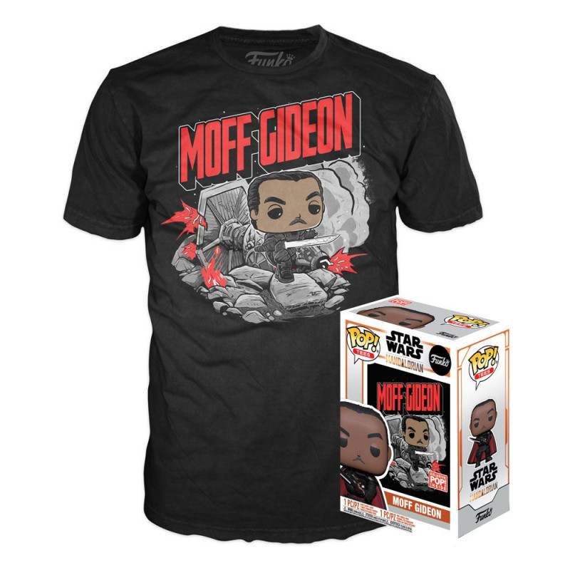 T-SHIRT M AVEC POP MOFF GIDEON / STAR WARS THE MANDALORIAN / FIGURINE FUNKO POP