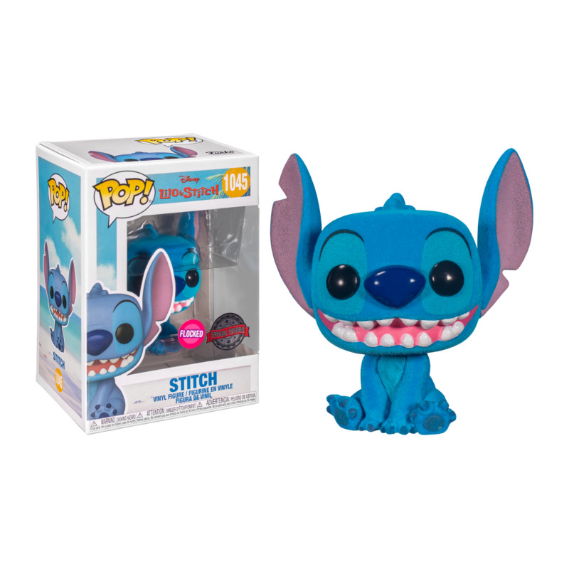 STITCH SMILING / LILO ET STITCH / FIGURINE FUNKO POP / EXCLUSIVE SPECIAL EDITION / FLOCKED