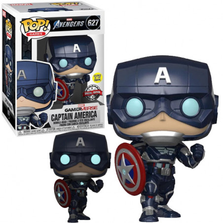 Figurine Captain America / Marvel Avengers / Funko Pop Marvel 627 /  Exclusive Spécial Edition / Gitd