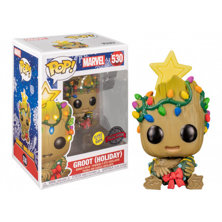 GROOT HOLIDAY / MARVEL / FIGURINE FUNKO POP / EXCLUSIVE SPECIAL EDITION / GITD