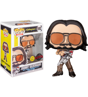 JOHNNY SILVERHAND WITH GUN / CYBERPUNK / FIGURINE FUNKO POP / EXCLUSIVE SPECIAL EDITION / GITD JOHNNY SILVERHAND WITH GUN / CYBERPUNK / FIGURINE FUNKO POP / EXCLUSIVE SPECIAL EDITION / GITD